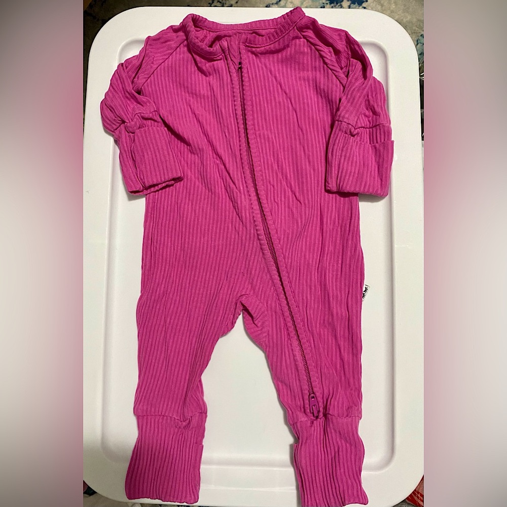 Little Sleepies Pink Ribbed Zippy Preemie